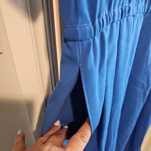 Vintage Handmade Shirt Dress Womens 1X Blue Lagenlook 80s Pleated Midi Retro - Picture 6 of 10